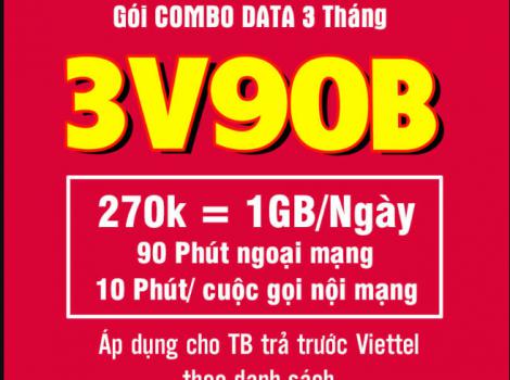 Gói cước combo 3V90B Viettel ưu đãi khủng trong 3 tháng sử dụng