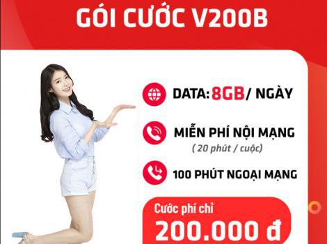 Gói V200B Viettel chưa đến 7k/ ngày nhận ngay 8Gb và cước thoại miễn phí