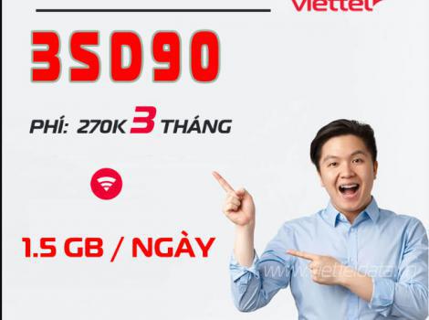 Đăng ký 3SD90 Viettel chỉ từ 3k/ ngày 