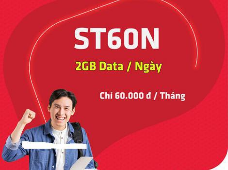 ST60N Viettel ưu đãi 60Gb với 60k/ tháng