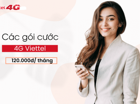 Gói cước combo Viettel 120k/ tháng ưu đãi data + free cước nội ngoại mạng