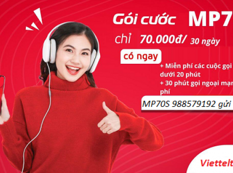 Gói ngoại mạng Viettel cước phí 70k/ tháng