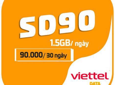 Gói 4G Viettel siêu data cước phí 90k/ tháng