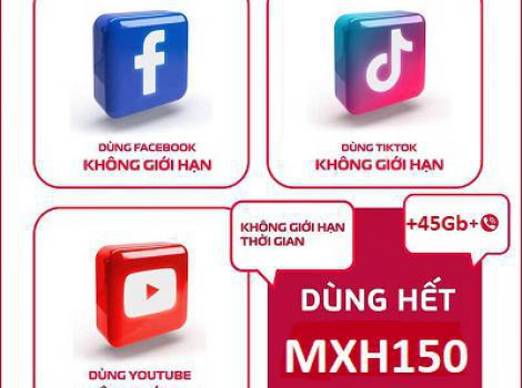 Ưu đãi cực hời không giới hạn truy cập MXH chỉ 150k/ tháng
