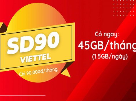 Truy cập mạng không lo gián đoạn với gói SD90 Viettel 45Gb data tốc độ cao