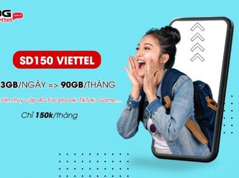 Ưu đãi 90Gb data tốc độ cao cước phí chỉ 150K 1 tháng với gói SD150