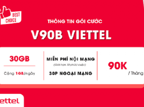 Nhận combo ưu đãi data + cước gọi thoại chỉ với cước phí 90.000đ 1 tháng