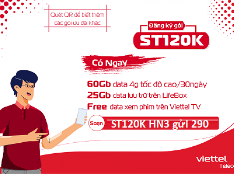 Gói ST120K Viettel: 2GB Data Mỗi Ngày Chỉ 120K/Tháng