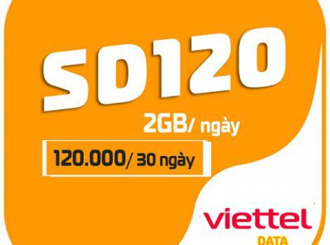 Gói SD120 Viettel: 60GB Data Tốc Độ Cao – 30 Ngày Tiện Ích