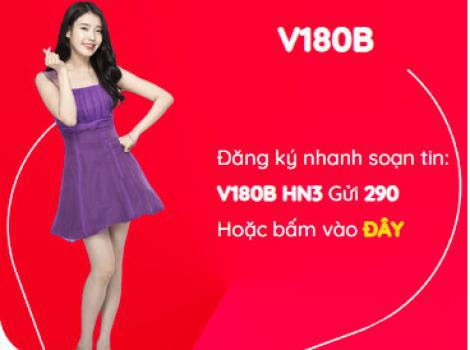 V180B Viettel: 180GB Data Gọi Nội Ngoại Mạng Miễn Phí – 180.000đ