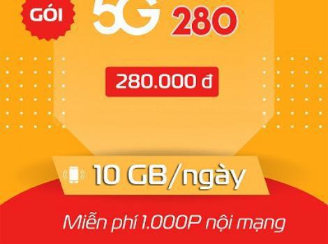 300Gb Data 5G Tốc Độ Cao Với Gói Cước 5G280B Viettel - 280K/ Tháng