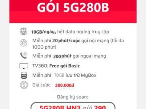 Khám phá gói cước 5G280B Viettel: Data khổng lồ, gọi miễn phí