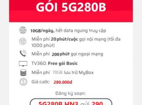 Các Gói Cước 5G Viettel Ưu Đãi 10GB/ Ngày Chu Kỳ 1 Tháng