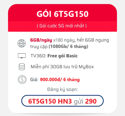 Gói Cước 5G Siêu Tiết Kiệm: 6GB/ngày, Kết Nối Liên Tục 6 Tháng
