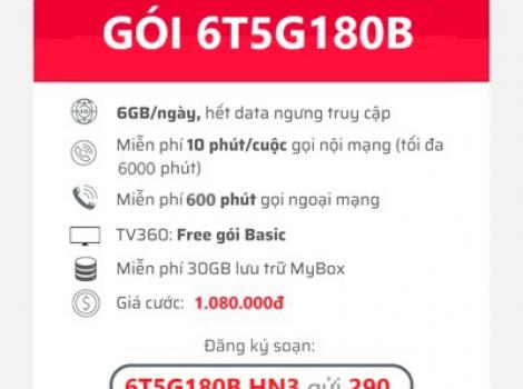 Nhận Ngay 1080Gb Data 5G Với Gói Cước Chu Kỳ 6 Tháng