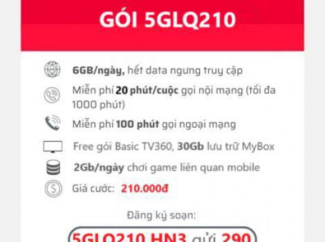 Gói cước 5GLQ210 Viettel: 180GB Data 5G và nhiều ưu đãi HOT