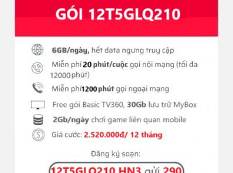 Trải nghiệm 5G tốc độ cao và ưu đãi lớn với gói 12T5GLQ210 Viettel