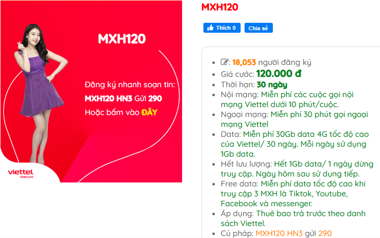 MXH120 Viettel