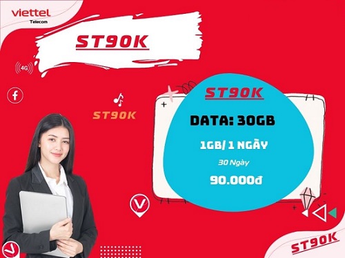Chỉ với 90K đăng ký ngay ST90K Viettel nhận 30Gb data tốc độ cao