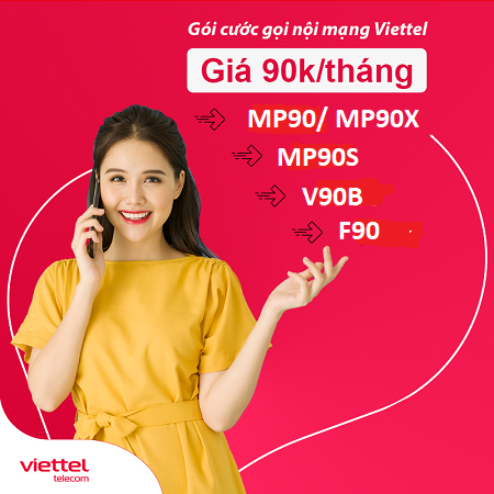 Danh sách các gói nội mạng Viettel 90k 1 tháng