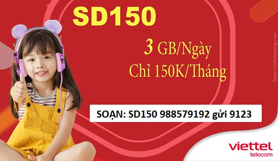 Đăng ký gói cước SD150 nhận ngay ưu đãi 90Gb chỉ 150k 1 tháng 