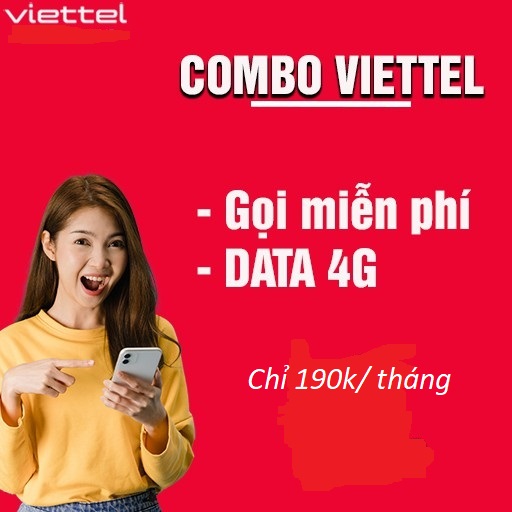 Gói combo Viettel  cước phí 190k/ tháng
