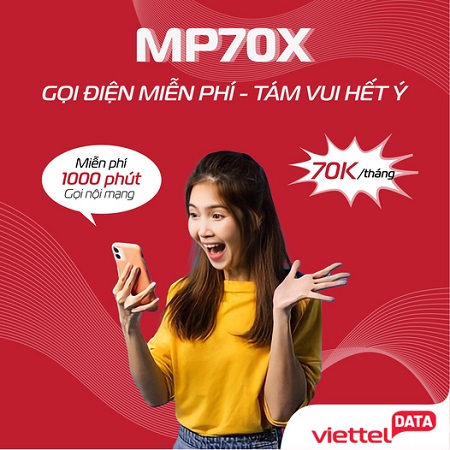 Gọi nội mạng free cả tháng với gói cước MP70X chỉ 70k 1 tháng