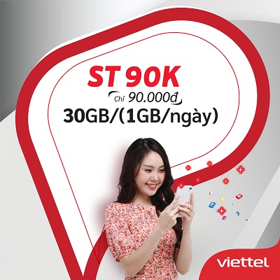 Vui tết với gói cước ST90K không lo hết data ưu đãi 30Gb data siêu tốc độ