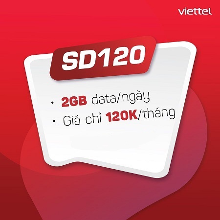 Gói 4G Viettel tháng cước phí 120k