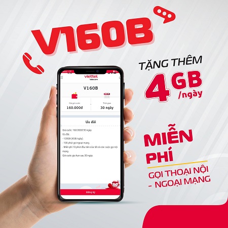 Gọi nội ngoại mạng thả ga với gói cước V160B Viettel