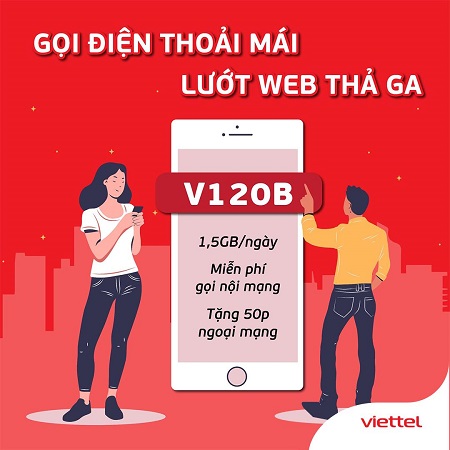 Nhận combo ưu đãi data + cước gọi thoại chỉ với cước phí 120.000đ 1 tháng