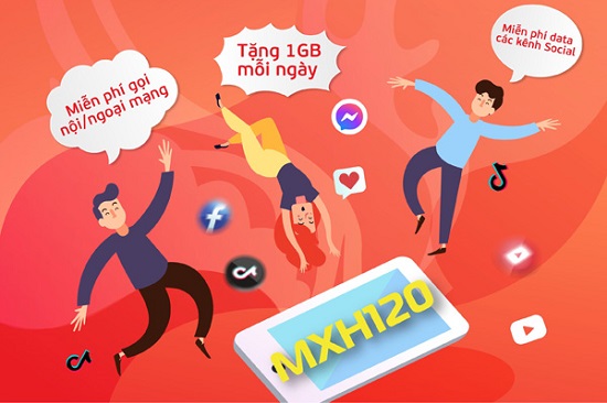 Lướt Facebook, Tiktok, Youtube thả ga không giới hạn với MXH120 Viettel