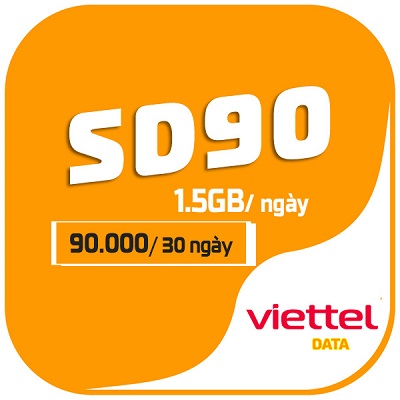 Gói 4G Viettel siêu data cước phí 90k/ tháng