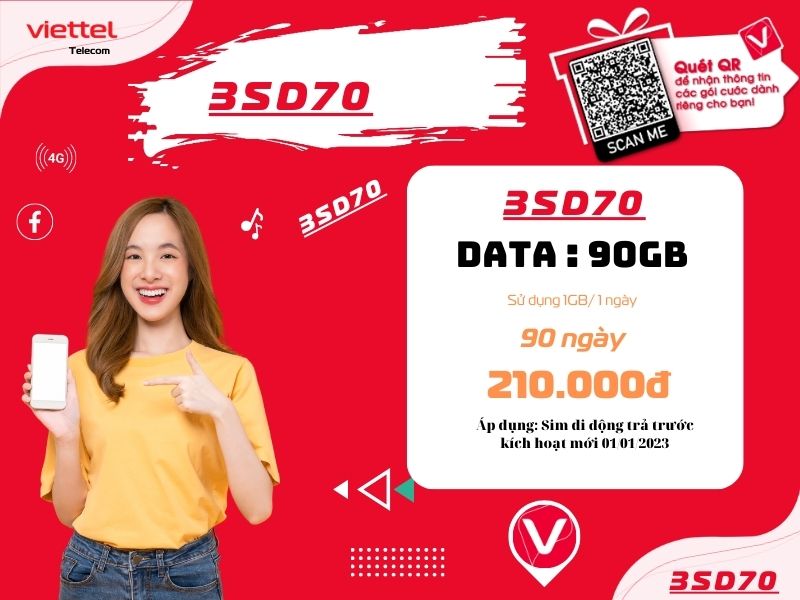 Gói 3SD70 Viettel