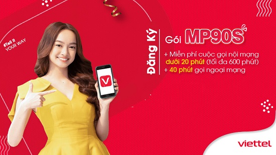 Ưu đãi khủng với gói nội ngoại mạng Viettel MP90S cước phí chỉ 90k