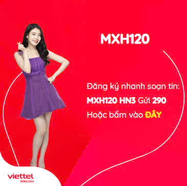 Gói MXH120 Viettel mới nhất