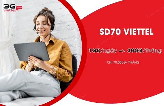 Ưu đãi 30Gb data tốc độ cao cước phí chỉ 70K 1 tháng với gói SD70