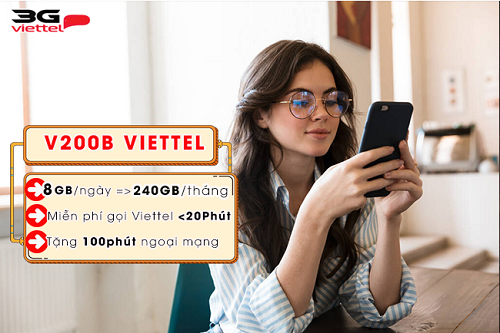 Gói 4G Viettel tháng cước phí 200k/ tháng