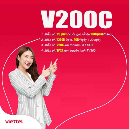 Gọi nội ngoại mạng thả ga với gói cước V200C Viettel