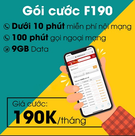 Gói ngoại mạng Viettel cước phí 190k/ tháng