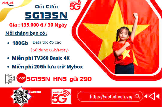 Gói cước 5g135n viettel