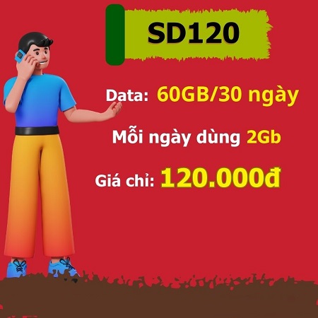 Vui tết với gói cước SD120 không lo hết data ưu đãi 60Gb data tốc độ cao
