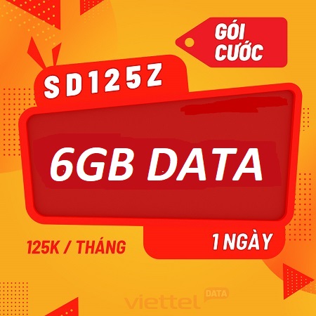 Gói 4G Viettel siêu data 180Gb cước phí 125k/tháng